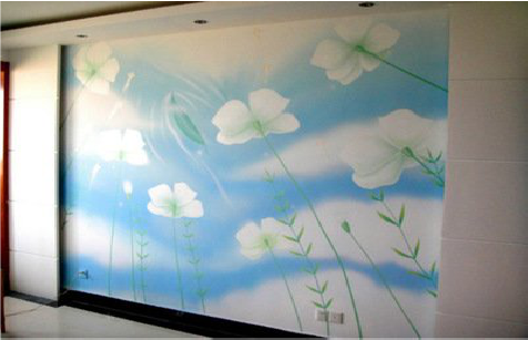 昆山画墙绘怎么画好白云的蓬松感?