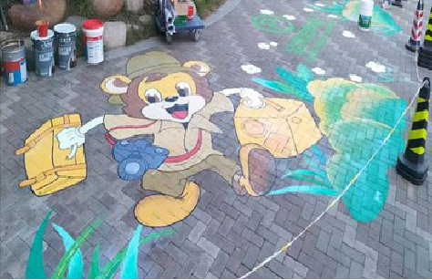  昆山夏季画地面彩绘会遇到的问题