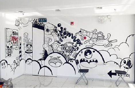  昆山手绘墙并非传统涂鸦。